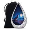 Remembrate Howling Wolf on Rocks Blue Urns for Human Ashes Adult Male and Female - Glowing Moon Burial Urns for Human Ashes 10 Inch - Cremation Urn for Mom and Dad - Large Drop Funeral Urn view 1