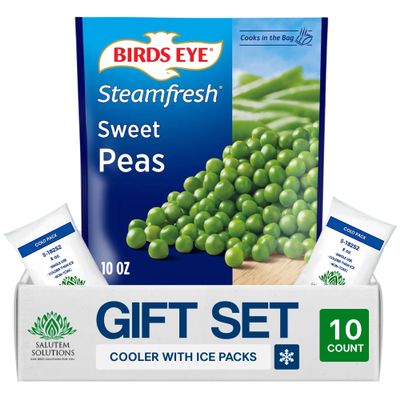 Salutem Vita Steamable Frozen Sweet Peas, 10 oz, Gift Set Pack of 10