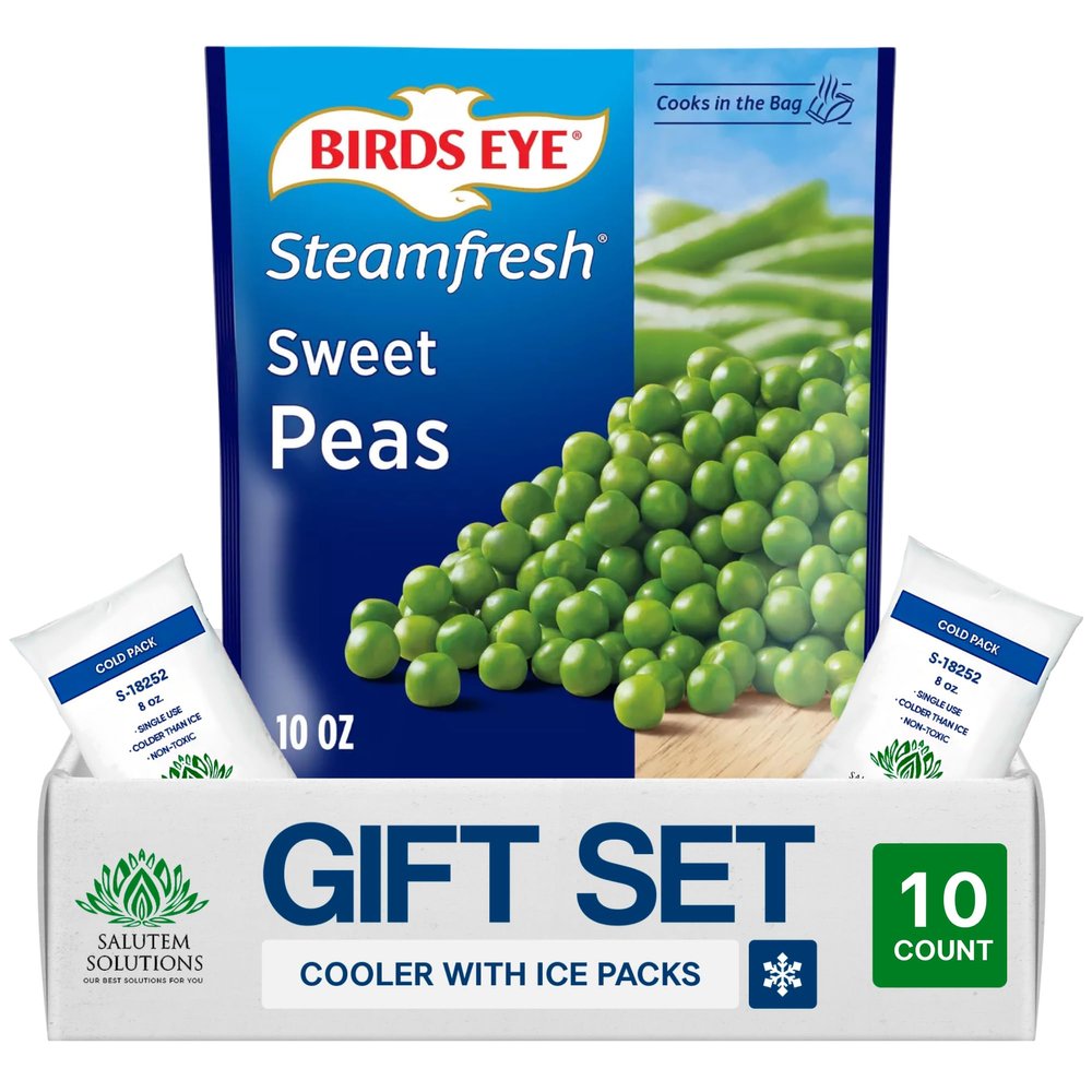 Salutem Vita Steamable Frozen Sweet Peas, 10 oz, Gift Set Pack of 10