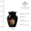 JAGLASH Humming Bird Combo Urn for Men & Women - Keepsake Decorative Urns for Female - Set of 5 Black Urns for Funeral - Human Remains Cremation Urn for Mom & Dad (1 Large, 4 Keepsake) view 2