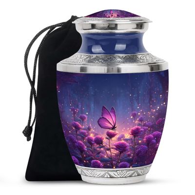 JAGLASH Butterfly Funeral Urn for Ashes for Women - Large Cremation Urn for Mom & Dad - Thoughtful Memorial Urns for Adult Male - Large Burial Urns for Female Ashes - 10 Inch