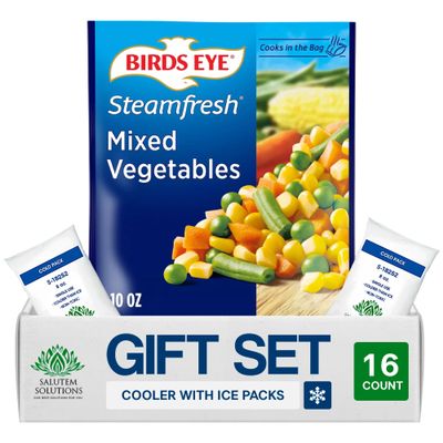 Salutem Vita Steamable Mixed Vegetables, Frozen Vegetable Medley, 10 oz, Gift Set Pack of 16