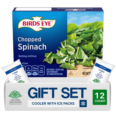 Salutem Vita Frozen Chopped Spinach, Nutrient-Rich Leafy Greens, 10 oz, Gift Set Pack of 12