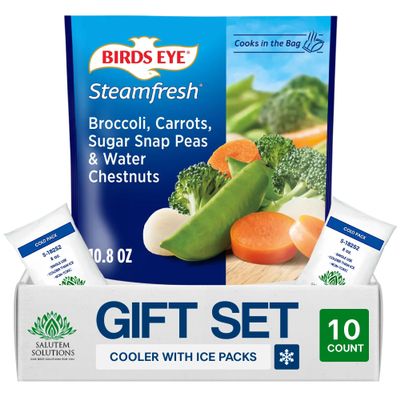 Salutem Vita Steamable Mixed Vegetables, Frozen Vegetable, 10.8 oz, Gift Set Pack of 10