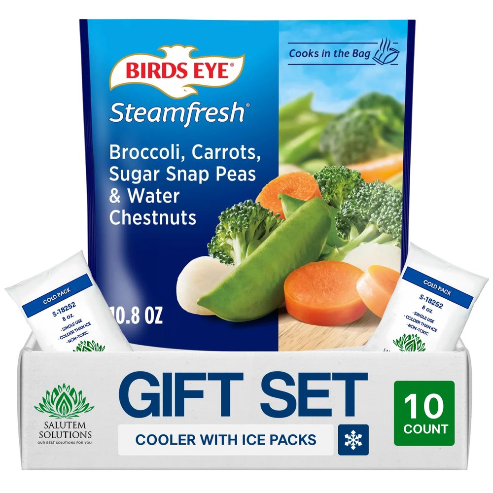 Salutem Vita Steamable Mixed Vegetables, Frozen Vegetable, 10.8 oz, Gift Set Pack of 10