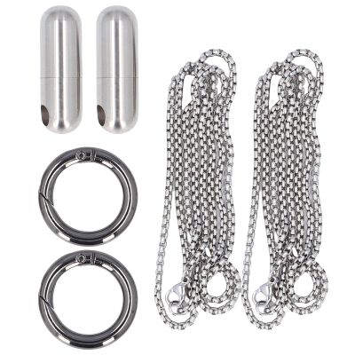 Fdit 2 Pack Stainless Steel Airtight Capsule Case Keychain Container - Portable for Vitamins, Outdoor Camping, Hiking & Travel, Leakproof Metal Box with (Silver)