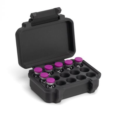 3ml 15 Vial Case for Peptide Vials | Rugged Fridge and Freezer Safe Case