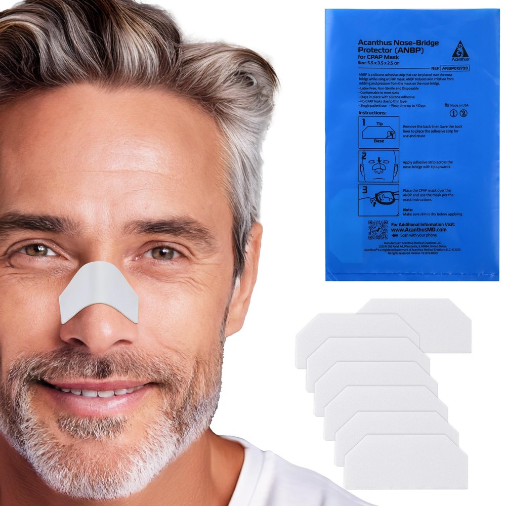 Acanthus - 15 Pack CPAP Nose Bridge Protectors - Silicone CPAP Mask Cushion for Nasal Skin Protection - Reusable Latex-Free - CPAP Accessories Mask Liner - Pack of 15
