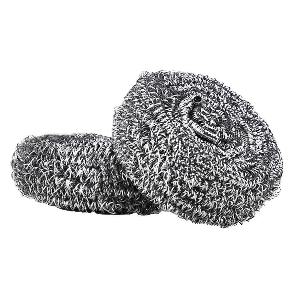 SOLUSTRE 2pcs Stainless Steel Spiral Scrubbers Kitchen Cleaning Ball Dish Bowl Cleaning Tools Non-Skid Kitchen Cleaner Thorough Clean for Pots and Pans