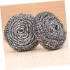 SOLUSTRE 2pcs Stainless Steel Spiral Scrubbers Kitchen Cleaning Ball Dish Bowl Cleaning Tools Non-Skid Kitchen Cleaner Thorough Clean for Pots and Pans view 2