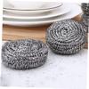 SOLUSTRE 2pcs Stainless Steel Spiral Scrubbers Kitchen Cleaning Ball Dish Bowl Cleaning Tools Non-Skid Kitchen Cleaner Thorough Clean for Pots and Pans view 3