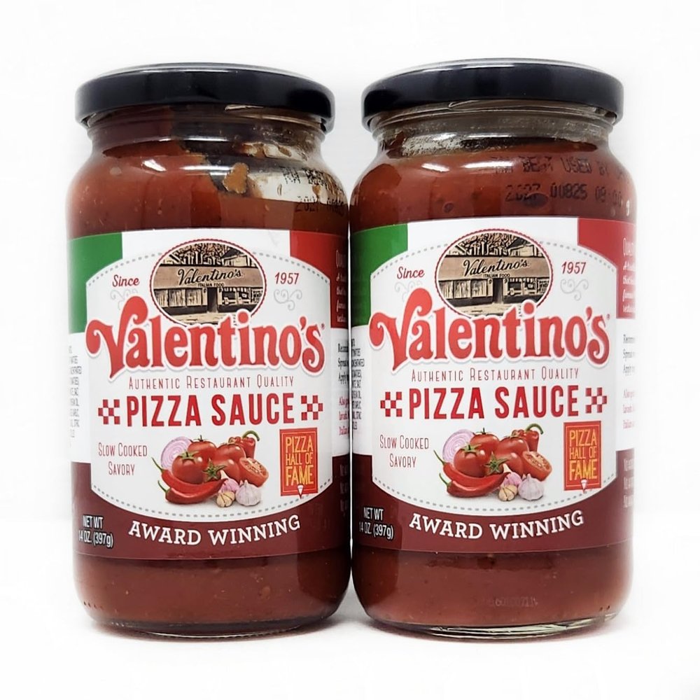2 Pack of Award Winning Pizza Sauce Authentic Restaurant Quality Valentinos 14oz Jars Since 1957