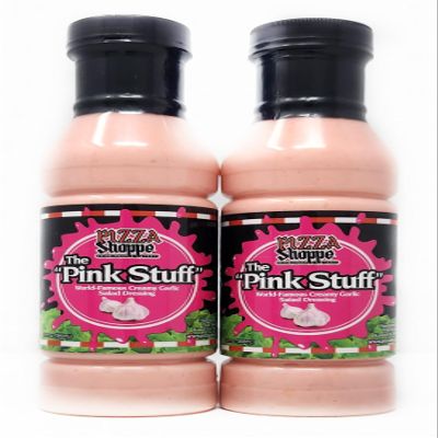 2 Pack of Pizza Shoppe The Pink Stuff Creamy Garlic Salad Dressing 12oz Bottles