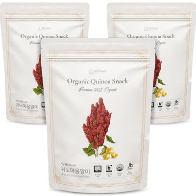Jilmajae Organic Baby Snack (3 Pack) 2 Ingredients Only: Organic White Rice & Quinoa Allergen-Free, Healthy Carbs Melt Snack for Babies & Toddlers In a Resealable Bag
