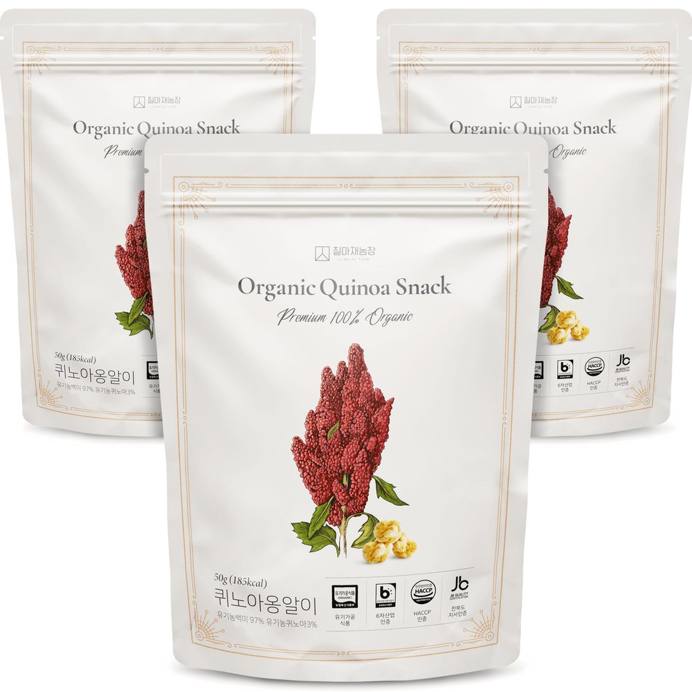 Jilmajae Organic Baby Snack (3 Pack) 2 Ingredients Only: Organic White Rice & Quinoa Allergen-Free, Healthy Carbs Melt Snack for Babies & Toddlers In a Resealable Bag