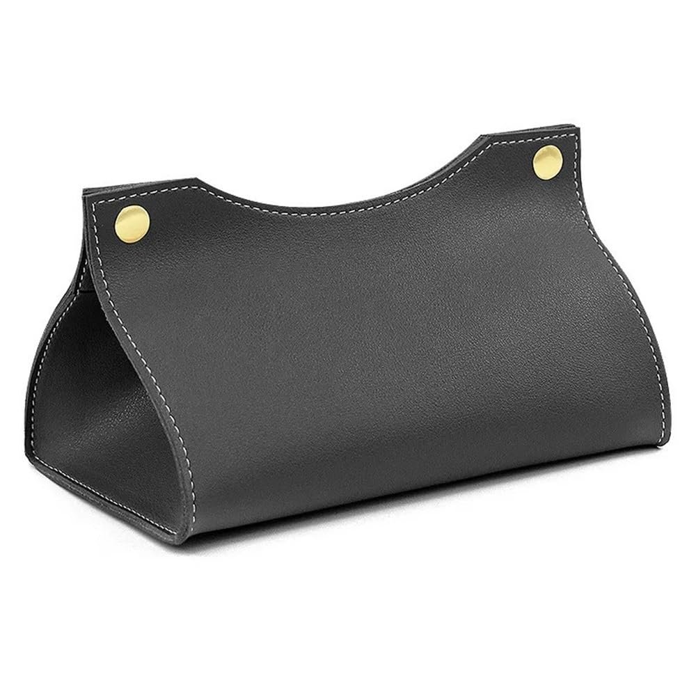 Modern Tissue Box Holder PU Leather Organiser Home Coffee Table Desktop Simple Napkin Holders Tabletop(Black)