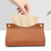 Modern Tissue Box Holder PU Leather Organiser Home Coffee Table Desktop Simple Napkin Holders Tabletop(Black) view 4