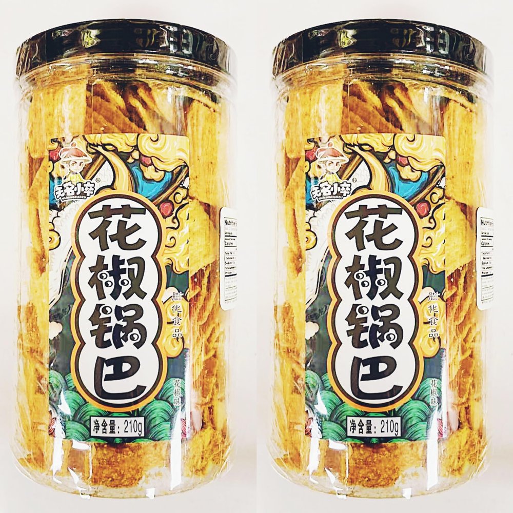 Pepper Rice Crust,Original Flavor,Chinese Snack Crackers, Traditional Style, 210g, 2-Pack