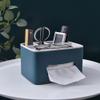 Modern Tissue Box with Compartment for Home Desktop Multifunctional Tissue Box Pink, Blue Tabletop(Pink) view 3