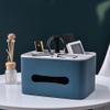 Modern Tissue Box with Compartment for Home Desktop Multifunctional Tissue Box Pink, Blue Tabletop(Pink) view 4