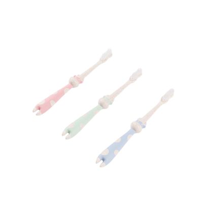 NIYANGLE 3pcs Cartoon Children's Toothbrush Set Soft Bristle Wheat Straw Material Kid-Friendly Oral Care for Boys and Girls