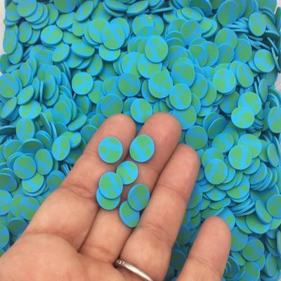 Larger Earth Globe Polymer Clay Sprinkles, Non-Edible World Mini Slices for Resin, Nail Art, Slime Charms, Decoden Crafts (15 gram Bag)