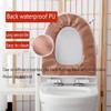 2 Pieces Thicker Bathroom Soft Toilet Seat Cover Pad with Handle Toilet Lid Cover Cushion Soft Thicker Washable Fits All Oval Toilet Seats 43L X 37W Centimetres,B view 4