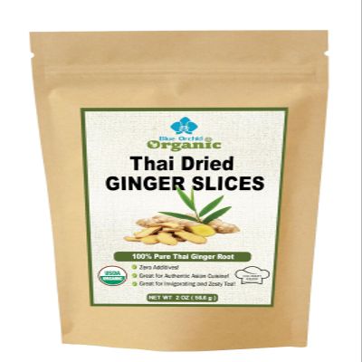 USDA Certified Organic Dried Ginger Root Slices 2 OZ - Premium Sun Dried Thai Spice, Carefully Sliced, Cut & Sifted Zingiber Officinale for Flavorful Teas, Warming Soups, and Authentic Asian Cuisine