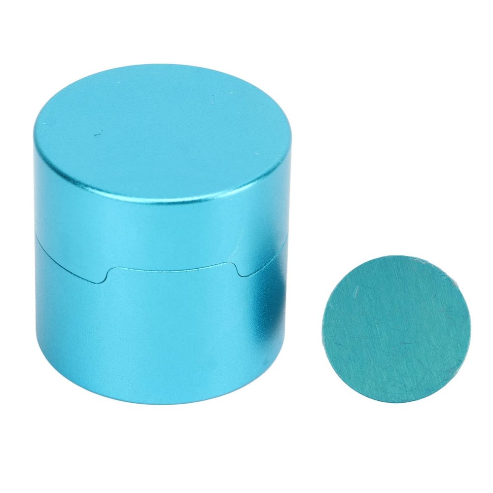 Billiard Chalk Case Round Aluminum Alloy Pool Cue Chalk Box Holder for Pool Cue Sports Accessories Compact Portable Durable Material Clean Convenient Keep Handy for Billiard (Blue)