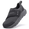 SILENTCARE Diabetic Shoes for Men Wide Toe Box Slip-on Shoes for Swollen Feet Adjustable Walking Shoes for Elderly Foot Pain Relief Neuropathy Grey view 1