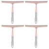 HARFINGTON 4pcs Shower Squeegee 9.6 Inch Length Water Blade Cleaner Tool Household Mirror Squeegee with Hole for Windshield Window Cleaning Glass Door, Pink view 1