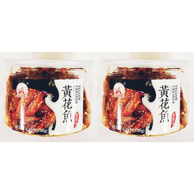 Snack,Yellow Croaker,Spicy Flavor, With Sesame,5.29 oz (150g), 2-Pack