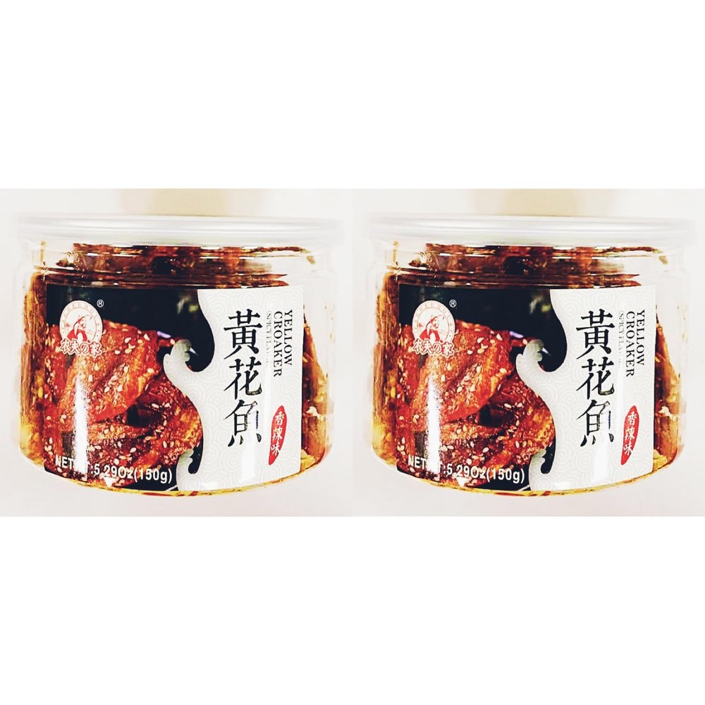 Snack,Yellow Croaker,Spicy Flavor, With Sesame,5.29 oz (150g), 2-Pack