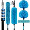 Hicavar 30 Foot High Ceiling Fan Duster with 6-24ft Extension Pole, Extendable Reusable Cobweb, Feather, Window Cleaning Squeegee Kit view 1