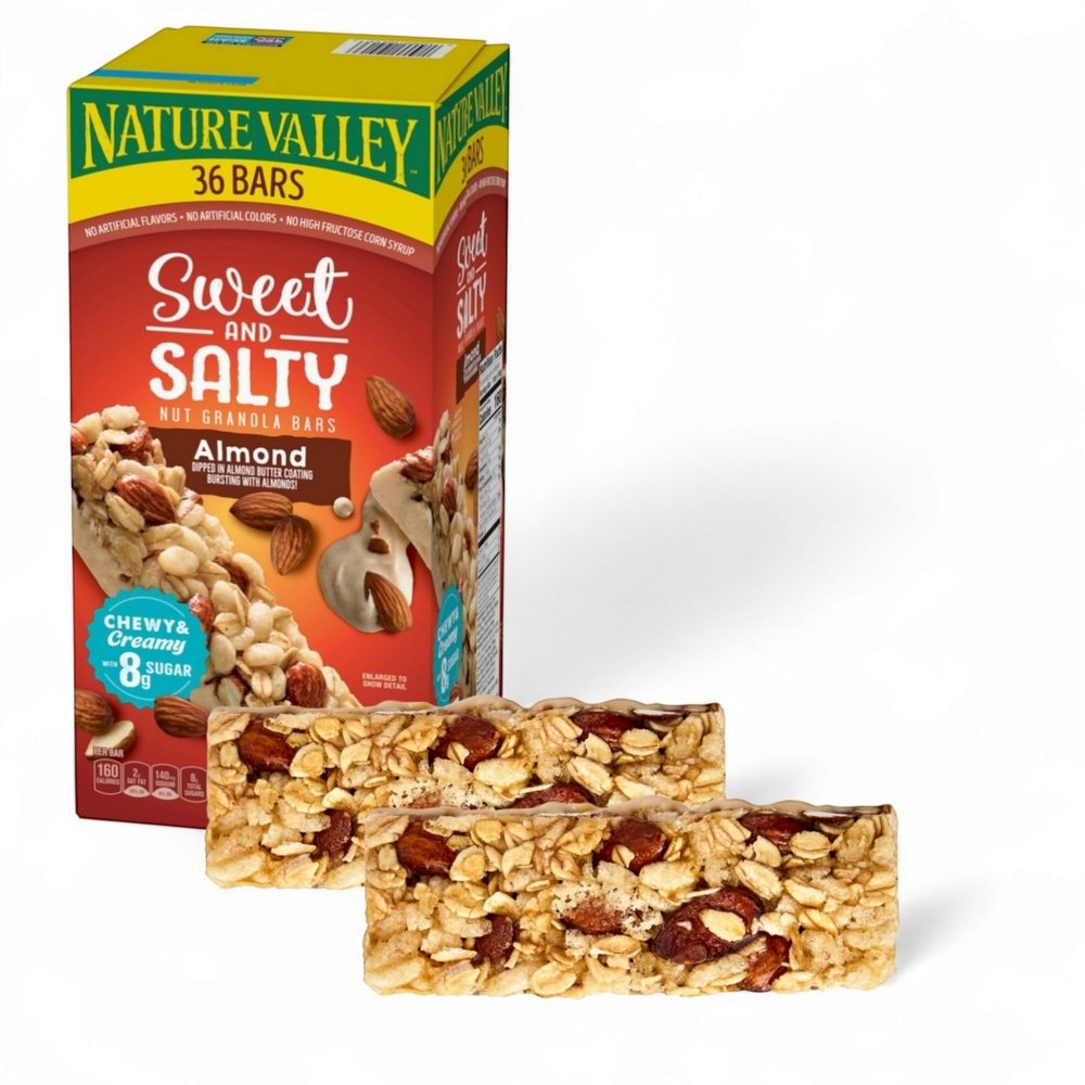 Nature- Valleys Sweet & Salty Nut- Almond Granola Bars, 36-count box. Custom Bundled by MOOCHI