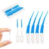 ACSKD 444PCS Dental Picks for Teeth Cleaning Health,Dual-Use Toothpicks and Angled Disposable Interdental Brushes, Blue view 1