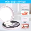 ACSKD Aligner Case with Mirror, Slim Retainer Case Travel-Friendly Dental Storage Box Compatible with Invisalign Braces, Night Guards,Includes 1 Remover Tool & 2 Chew, White view 3