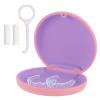 ACSKD Aligner Case, Slim Retainer Box for Travel, Retainer Case Compatible with Invisalign Aligners, Brace Storage Box with Aligner Removal Tool and Chew,Pink view 1