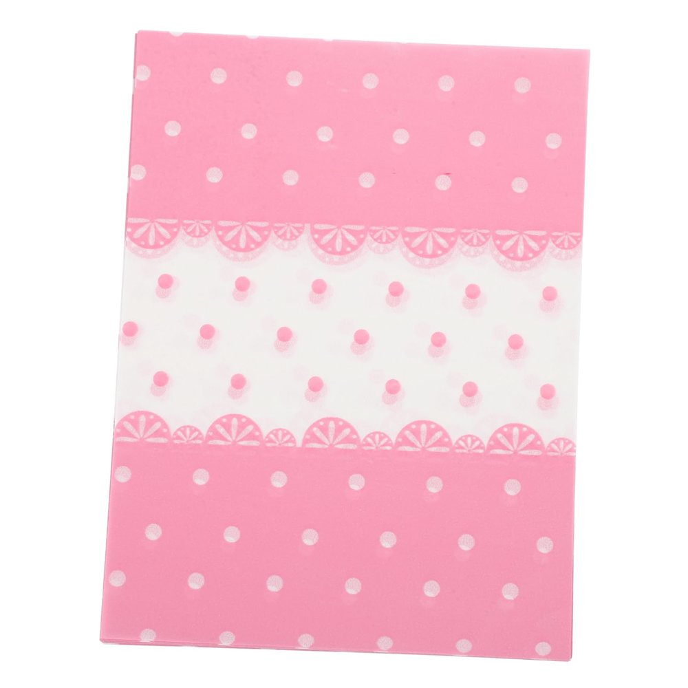BEBEMOKO 500pcs Pink Lace Wrapping Paper Cellophane Paper for Candy Making Diy Projects