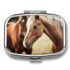 Adorable Horse Pill Box 2 Compartment Pill Case Portable Pocket Pill Organizer Medicine Vitamin Organizer for Men Women view 1