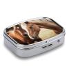 Adorable Horse Pill Box 2 Compartment Pill Case Portable Pocket Pill Organizer Medicine Vitamin Organizer for Men Women view 3