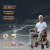 GYMROLLS Electric Wheelchairs for Adults Lightweight Foldable,20 Miles Motorized Wheelchairs,Foldable Power Wheelchair,Orange,500W Motor view 2