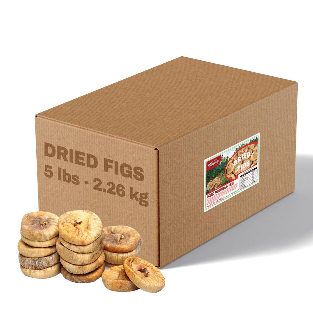 Dried Figs New Harvest, No Sugar Added Premium Quality Dried Natural Mountain Figs Pear Shaped, Sun Dried and Selected Turkish Smyrna Fig Healthy Sweet Snack Gluten-Free, No Sulphur, Non-GMO, Vegan, Whole Dried Fig Fruits (5 Lbs (Bulk))