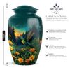 JAGLASH Hummingbird Keepsake Urn for Human Ashes Male & Female 3 Inch - Yellow Flower Adult Urns for Human Ashes - Green Cremation Urns for Remains - Funeral Gift Urn for Adult Male view 2