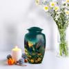 JAGLASH Hummingbird Keepsake Urn for Human Ashes Male & Female 3 Inch - Yellow Flower Adult Urns for Human Ashes - Green Cremation Urns for Remains - Funeral Gift Urn for Adult Male view 4