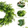 DDHS 11 Inch Artificial Boxwood Small Wreath for Front Doors, 2 Packs Green Leaves Wreath, Spring Summer Mini Wreaths for Indoor Outdoor Hanging Wall Window Wedding Home Decor Party Farmhouse view 3