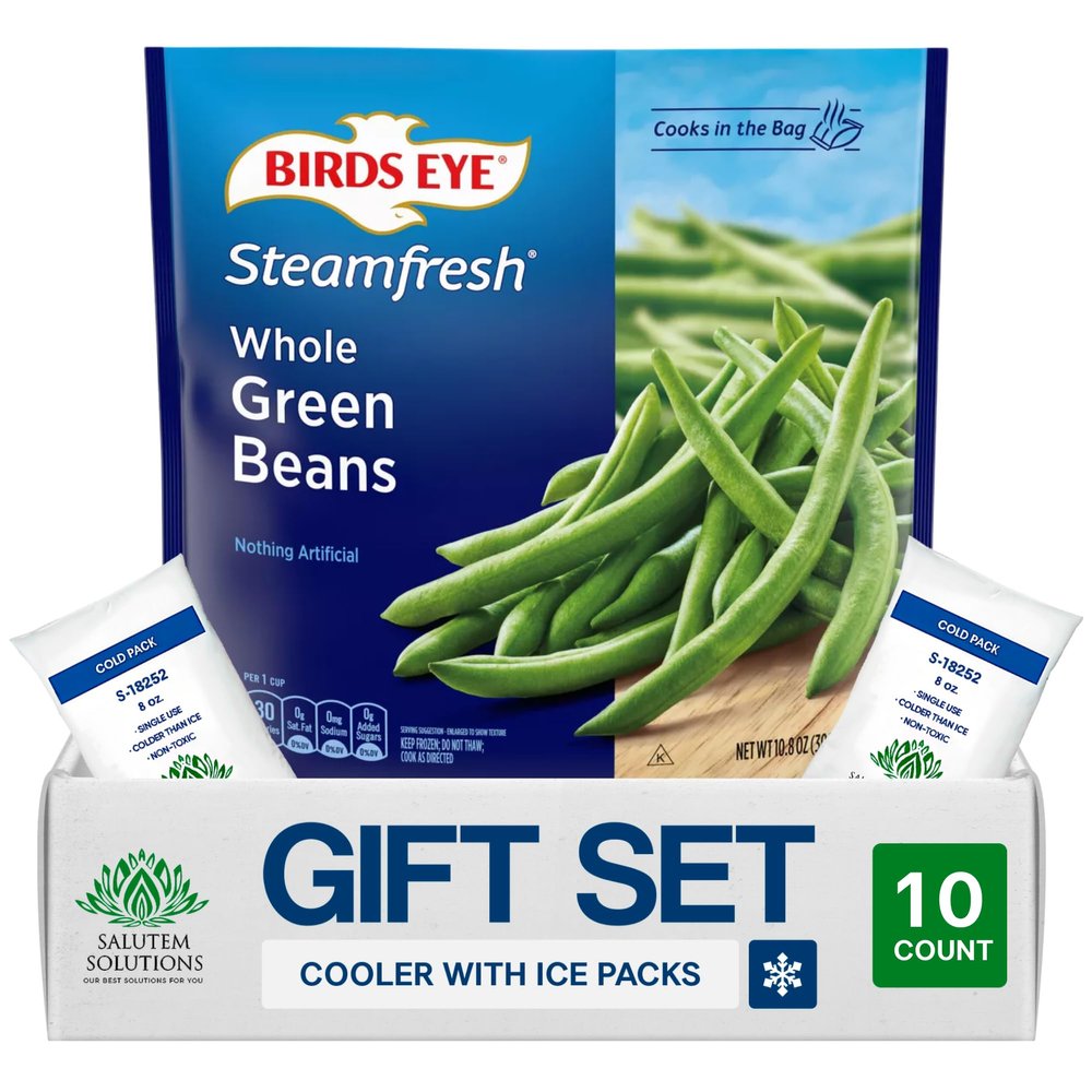 Salutem Vita Premium Selects Frozen Whole Green Beans, 10.8 oz, Gift Set Pack of 10