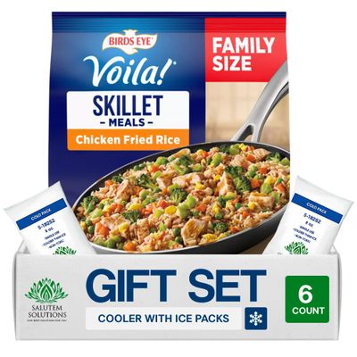 Salutem Vita Frozen Chicken Fried Rice, Family Size Meal, Easy Skillet Dinner, 42 oz, Gift Set Pack of 3