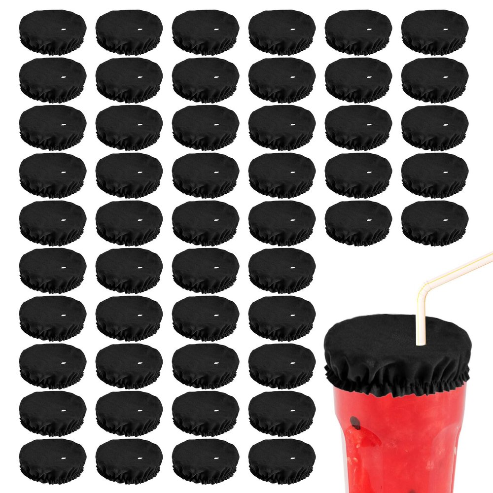 50pcs Drink Covers, Polyester Elastic Stretchable Washable Drink Protector