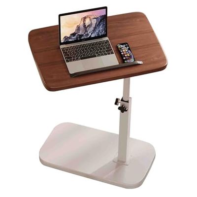 Ceiling Tv Mount Stand Wall Bracket Adjustable Height Stands Pedestal,Adjustable Height Over Bed Table with Baffle for Hospital Bed 360 Swivel TV Tray End Table for Small Spaces Wooden Tabl